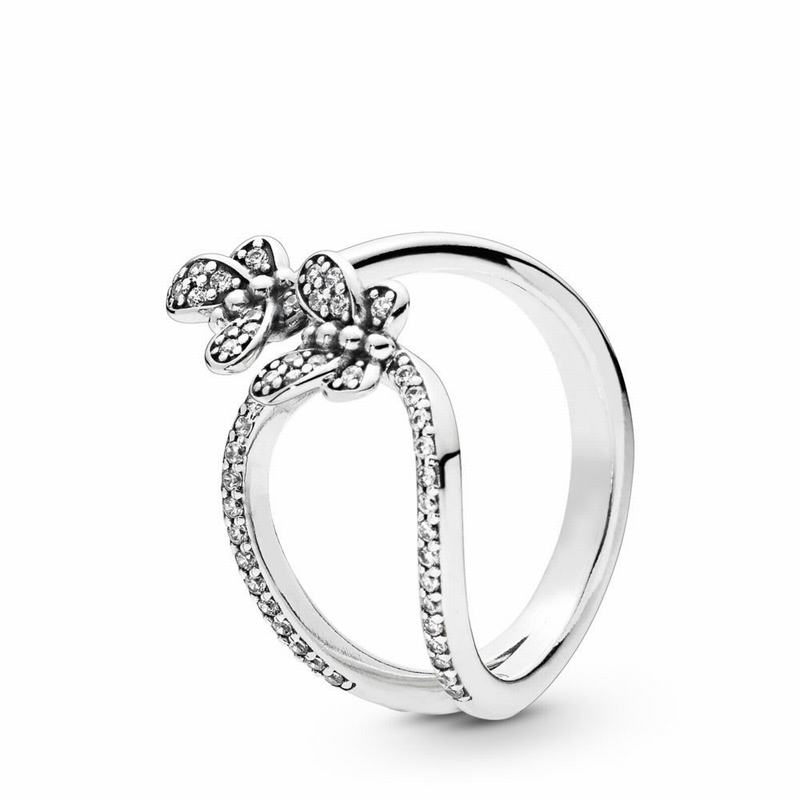 Pandora Bedazzling Butterflies Stackable Ring Ireland - Sterling Silver/Cubic Zirconia - 892340TDI